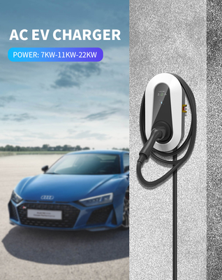 22KW 32A EV 充電ステーション 3 段階レベル 2 タイプ 2 電動車充電器 ECM-RED