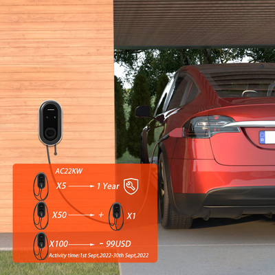 22kW 3相プラグイン・急速充電 GB/T OCPP 壁箱電動車用電動車充電ステーション