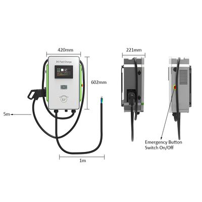 電気自動車の充電台 OEMレベル3 壁掛け 30kW DC 急速充電器 CCS1 CCS2 GB/T