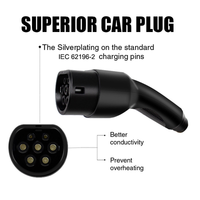 5m ユニバーサル電気自動車充電ケーブル 16A-32A タイプ 1 からタイプ 2 EV充電ケーブル