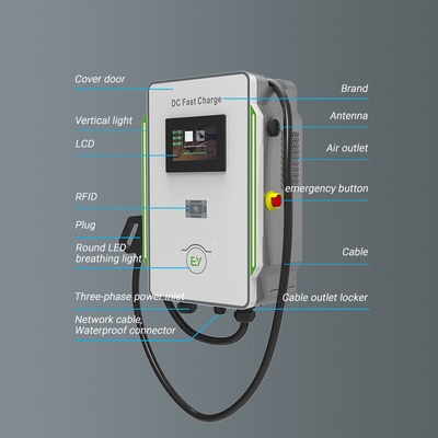 DC ウォールボックス 充電器 30kW 40kW 自動車 CCS 40A 急速 EV 充電器 600V ネットワーク 周波数 50Hz