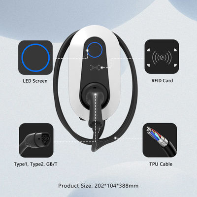 7kW Type1 Type2 GB/T AC EV Charger with WiFi Bluetooth 4G